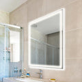 JONATHAN Y MIR100A-3838 Pax 38 in. W x 38 in. H Large Square Frameless Antifog Front/Back-Lit Wall Bathroom Vanity Mirror with Smart Touch