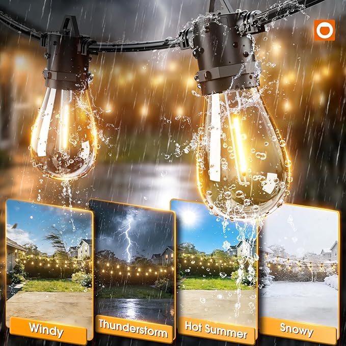 addlon 78(72+6) FT Solar String Lights Outdoor Waterproof with USB Port & Remote Control Solar Patio Lights Long Last for 20+Hrs Dimmable Solar Power LED Bulbs Hanging for Porch Garden Market Bistro