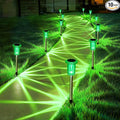 Solar Lights Outdoor 10 Pack Solar Pathway Lights Green Halloween Decorations Waterproof Yard Lighting for Outside Driveway Garden Walkway Path Landscape Lawn