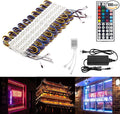 BEAMNOVA 50Ft Commercial RGB Storefront Light Kit for Business with Remote Control, 12v Power Supply Transformer, 100Pcs 3-LED Outdoor Adhesive Waterproof Strip Lights