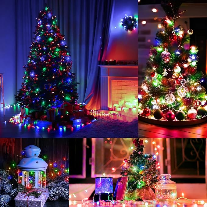 2 Pack Each 132 FT 400 LED Fairy Lights Plug In Christmas Lights Outdoor Decorations Waterproof String Lights with Timer 8 Modes Memory for Holiday Wedding Party Tree Wall Bedroom Garden-Multicolored