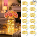 Minetom 12 Pack Fairy Lights Battery Operated String Lights 8 Modes, 7ft 20LED Warm White Waterproof Silver Wire Twinkle Lights, Firefly Starry Moon Lights for Mason Jars DIY Christmas Wedding Party