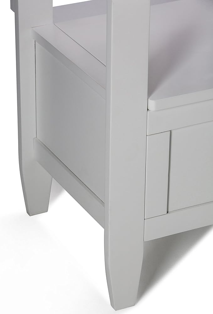 SIMPLIHOME Brooklyn Entryway Storage Bench - 48 inch Wide Solid Wood Hallway Bench in White, Contemporary Mudroom Bench for Entry or Foyer with Lift-Up Lid and Spacious Hidden Storage