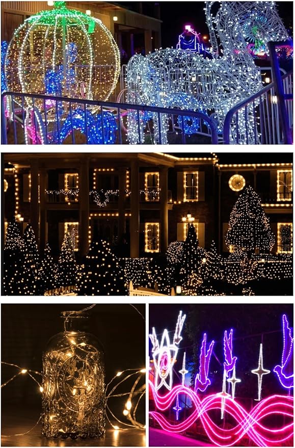 WS2812B Fairy String Lights Addressable Individually RGB IC, PVC Wire 16.4FT 50LEDs DC5V/2A for Twinkle Home Garden Bedroom Outdoor Indoor Decor(No Adapter or Controller) 2PCS