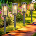 EXCMARK 16 Pack Outdoor Solar Lights Waterproof for Yard Garden Walkway Pathway Lawn Decorative Contemporary Landscape Lighting. (Warm White Light, 16)