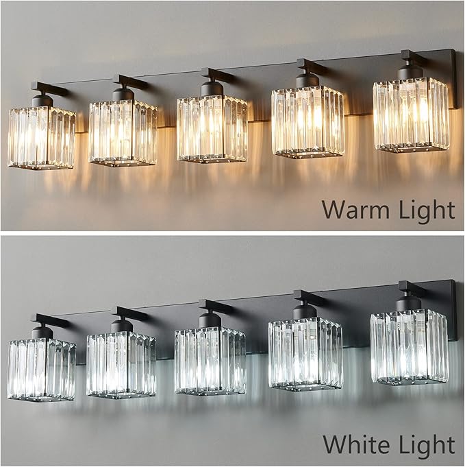 19.5" KnurledBrassWallSconcesSetof2,BronzeBathroomVanityLightFixtureswithWaterRipplesGlassTube,ModernLampforBedroom,LivingRoom,Hallway,Staise,Mirror,Kitchen
