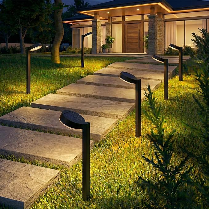 Sparkblaze 8 Pack Solar Pathway Lights Outdoor, LED Solar Path Lights with Warm White/Neutral White/Cold White, Solar Landscape Lighting for Yard, Garden, Lawn & Walkway.
