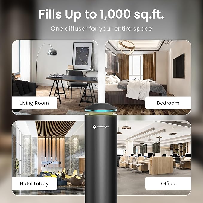 MajesticMist WiFi Waterless Essential Oil Diffuser, Aluminum Cold-Air Aroma Diffuser for Large Rooms up to 1000 sq ft, App & Remote Control, 4oz, USB-C Plug-in, Quiet, LED Display