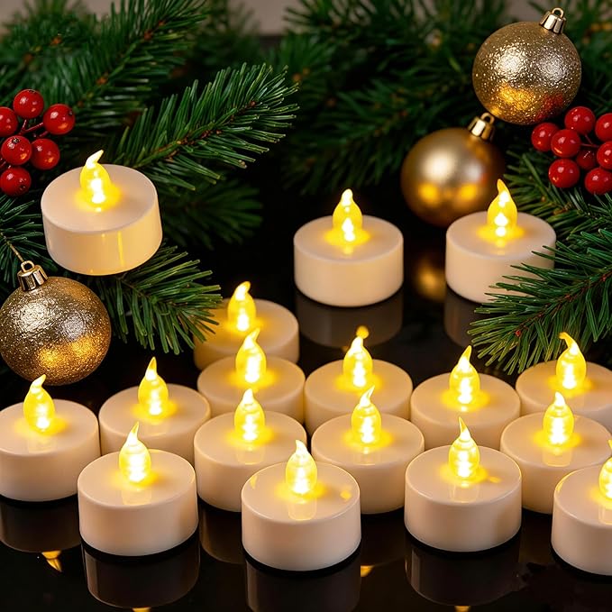Tea Lights Flameless Battery Operated Candles-150Pack LED Electric Flickering Votive Candle Long Lasting 200 Hours, Realistic and Bright for Seasonal Festive Celebrations Decoration Warm Yellow