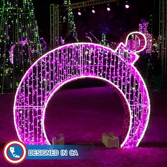 Russell Decor 200ft/60m Led Rope Lights Lamps Kit Indoor Outdoor Decorative Lighting for Party Wedding Valentine's Day Backyard Patio Deck Bright Flexible String Tube Lights Waterproof- Pink
