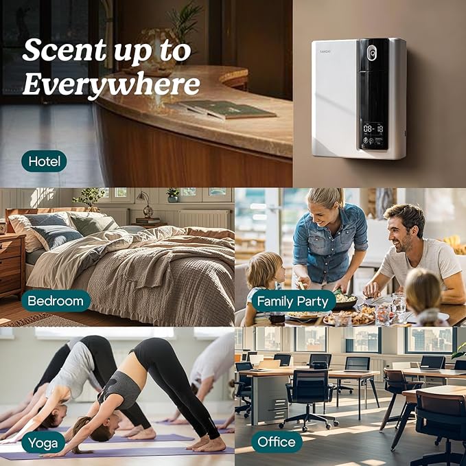 Waterless Diffuser Kit Included 200ml Oil, Scent Air Machine for Home Cover Up to 2000 sq.ft, Smart Hotel Collection Diffuser for Large Rooms, White