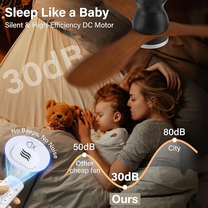 42 Inch Smart Ceiling Fans with Lights and Remote/Alexa,APP Control,Wood Flush Mount Hugger Ceiling Fan with Quiet DC Motor,Dimmable,Outdoor Indoor Low Profile Fan for Bedroom,Living Room,Patio,Porch