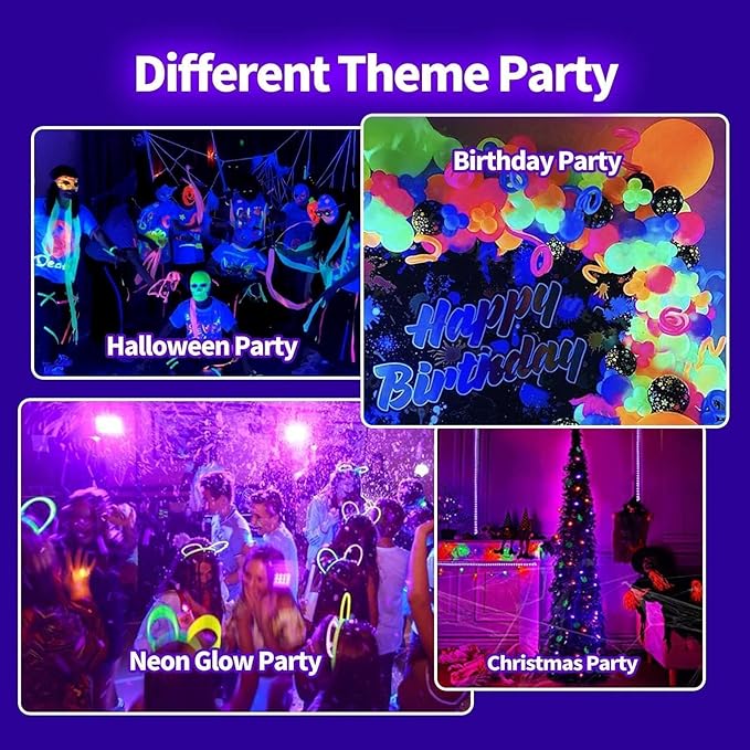 16.4ft Black Lights Strip Battery Operated, USB Blacklight Strip for Glow Party, 385-400nm Black Lights for Bedroom Indoor Halloween Birthday Decor Uranium Glass Tapestry Poster
