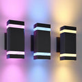 Modern RGB+CCT Outdoor Wall Lights-Dimmable 2700-6500K Up and Down Lights,RGB Color Changing, App & Voice Control, No Hub Required, Exterior Lighting Fixture for House Doorway, Garage, Patio