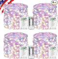 4 Pack Multicolor Fairy Lights Battery Operated with Remote, Waterproof 20FT 60LED Cuttable Twinkle Lights with Timer Indoor Outdoor, String Light for Bedroom, Classroom, Wedding, DIY, Christmas Décor