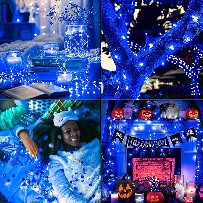 24Pack Fairy Lights Battery Operated, 7ft 20 LED 3 Modes Speed Twinkle Mini String Lights Waterproof Silver Wire Firefly Starry Lights for Mason Jars Wedding Party Christmas Decorations