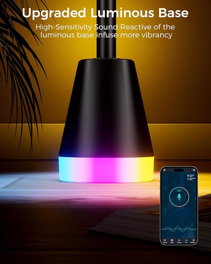 2 Pack Corner Floor Lamp, Smart RGB LED 60 Inch Standing Lamp with 344 LEDs, App & Remote Control, 16 Million Colors & Music Sync for Bedroom, Gaming Room, Home Decor, Modern Ambient Lighting