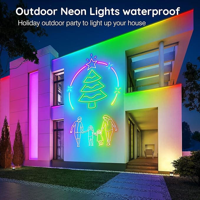 LETIANPAI 15Ft Neon Rope Lights,Flexible Led Rope Lights Control with App/Remote,Multiple Modes Music Sync Gaming RGB Led Neon Lights for Bedroom Outdoor