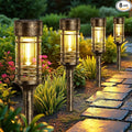 LETMY 8 Pack Brown Solar Pathway Lights Outdoor, Bright Solar Lights Outdoor Waterproof IP65, Solar Garden Lights Outdoor for Yard Walkway Driveway Landscape Garden Decor (Bronze)