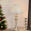 Rechargeable Cordless Table Lamps, Battery Operated Lamp with Fabric Shade for Decor, 3 Color Stepless Dimming LED Table Light, Nightstand Lamp for Nursery, Bedroom, Living Room, Home Office (Nickel)