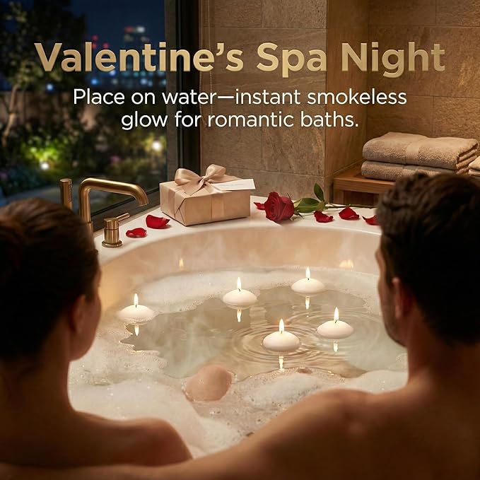 Aignis 24pcs LED Flameless Floating Candles, Burning Time Over 120 Hours, 3 Inch Plastic Battery Operated Tealights, Cozy White Light for Pool/Bathtub/Hot Bath/Wedding Centerpiece Decor Décor