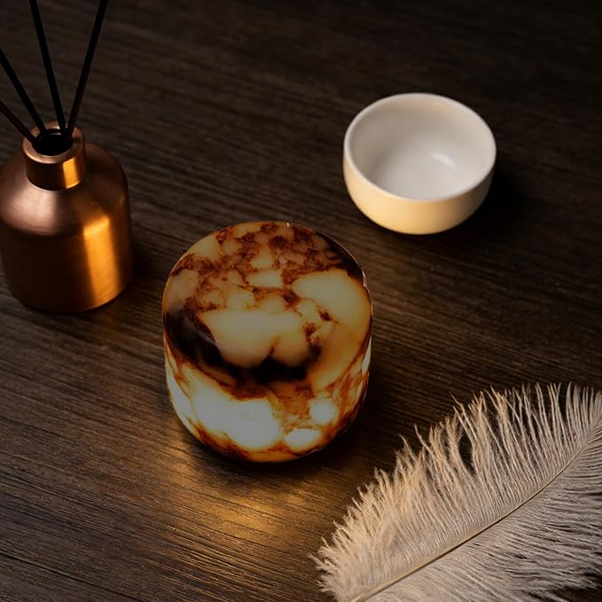 Marmor Marble Lamp Table Lamp Unique Stone lamp Type-C 3 Way Bedside Lamps Ambient Lighting for Bedroom Night Stands Small Night Light Decorative LED Warm Ambient Portable Lamps for Rechargeable