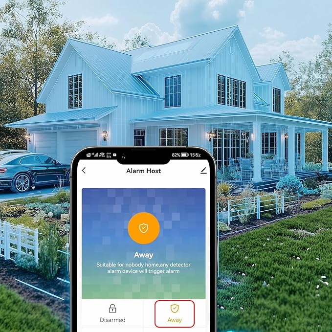 PGST Home Security Systems for House, Wireless Home Security Alarm System, Door/Window Sensor Motion Sensors with App Alert, WiFi+GSM 4G Home Alarm System No Subscription（103-C）