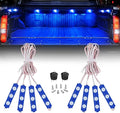 Nilight 8PCS Truck Pickup Bed Light 24LED Blue Cargo Rock Lighting Kits with Switch for Van Off-Road Under Car Side Marker Foot Wells Rail