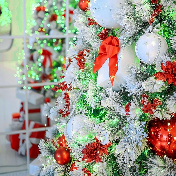 Solar String Lights Outdoor, 33 Feet 100 LEDs 8 Modes Solar Fairy Lights for Outside, Waterproof Outdoor Light for Patio Yard Christmas Tree Halloween Wedding Party Decorations, Green