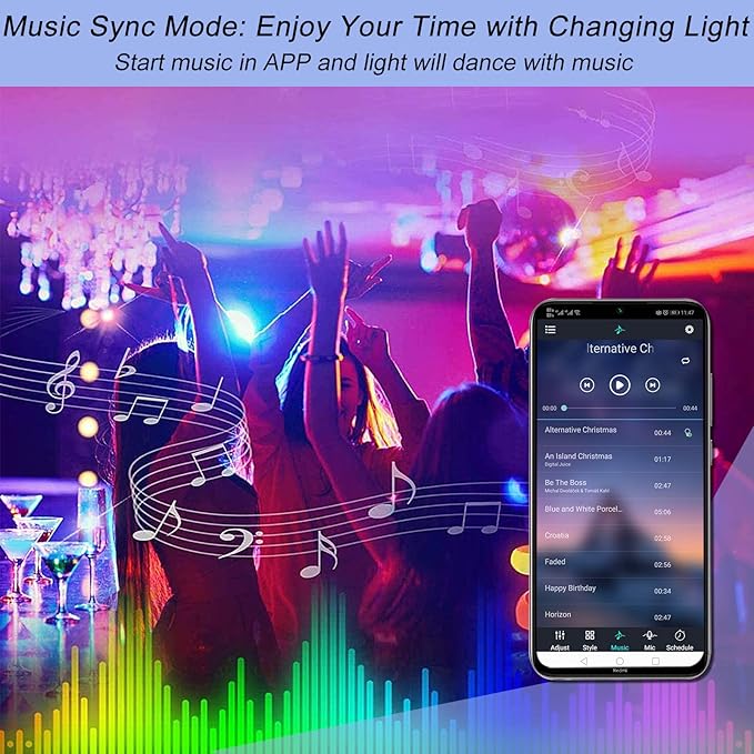 Sunity LED Light Remote Replacement with Controller, Bluetooth RGB LED Controller Set with APP/Music Sync Compatible with 5V/12V/24V 10mm RGB LED Lights Strip(2 Ports)