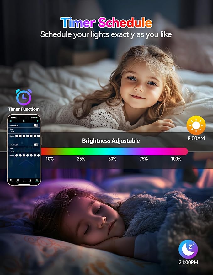 TECKNET Hexagon Light Panel - 8 Pack Smart APP RGB Hexagon LED Lights Wall Lights with Remote Control & Music Sync for Halloween Decor, Gaming Decor