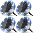 Peasur Mini Solar Ground Lights Outdoor, 4 Pack Flat Solar Powered Disc Lights, IP68 Waterproof, Anti-Rust, Landscape Lighting for Pathway Garden Yard Lawn Walkway Landscape Driveway, Blue
