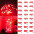 24Pack Fairy Lights Battery Operated, 7ft 20 LED 3 Modes Speed Twinkle Mini String Lights Waterproof Silver Wire Firefly Starry Lights for Mason Jars Wedding Party Christmas Decorations