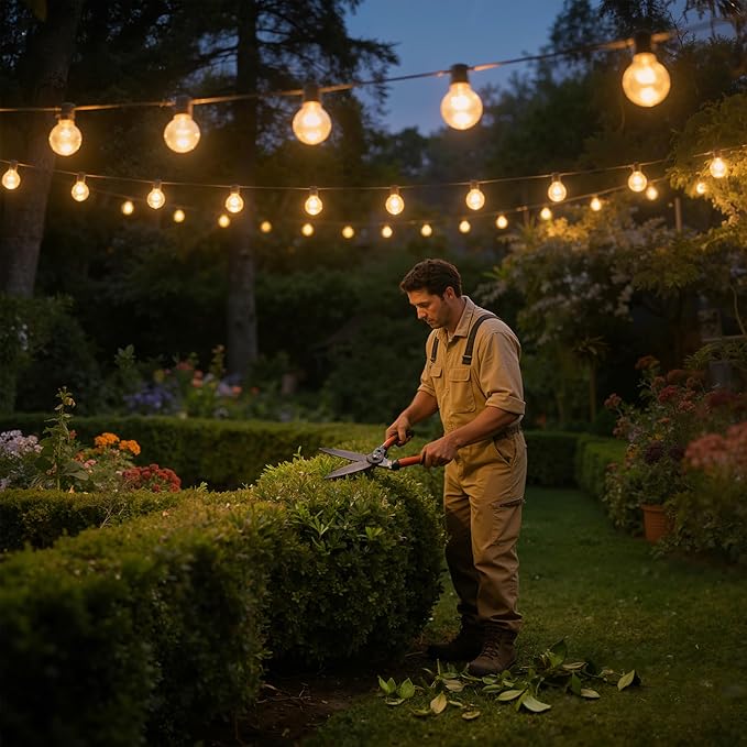 Outdoor String Lights 150FT with Remote Dimmer, G40 Globe LED Patio Lights with 75 Edison Plastic Bulbs(4 Spare), Waterproof Hanging Lights for Backyard Balcony Yard Deck Garden Party