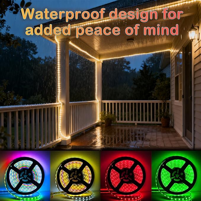 LED Strip Lights 100ft, Bluetooth APP Control DIY Multiple Colors on One Line, Music Sync Color Changing LED Lights 0.5lb, Flexible Lighting for Bedroom, Room, Home Decor, Party & Holiday