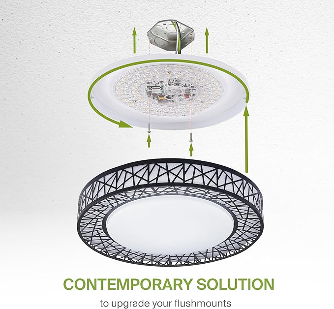 ASD 16 Inch Smart RGBW Flush Mount Ceiling Light with Remote - Matte Black 28W 120V 2700-6500K Dimmable Ceiling Light Fixture, WiFi App Control RGB Lights, Alexa & Google Assistant - ETL