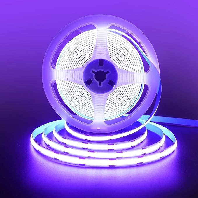 5V USB COB LED Strip Lights,9.84FT/3M,Purple,320LEDs/M,8mm Width,Not Waterproof IP20,1M USB Cable,Flexible LED Tape Light for DIY Home Indoor Decoration