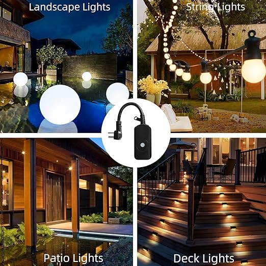 5GHz & 2.4 GHz Smart WiFi Plug, Outdoor Use, IP44 15 Amps,One Grounded Outlet, Heavy Duty, Alexa and Google Home Assistant, ETL Listed