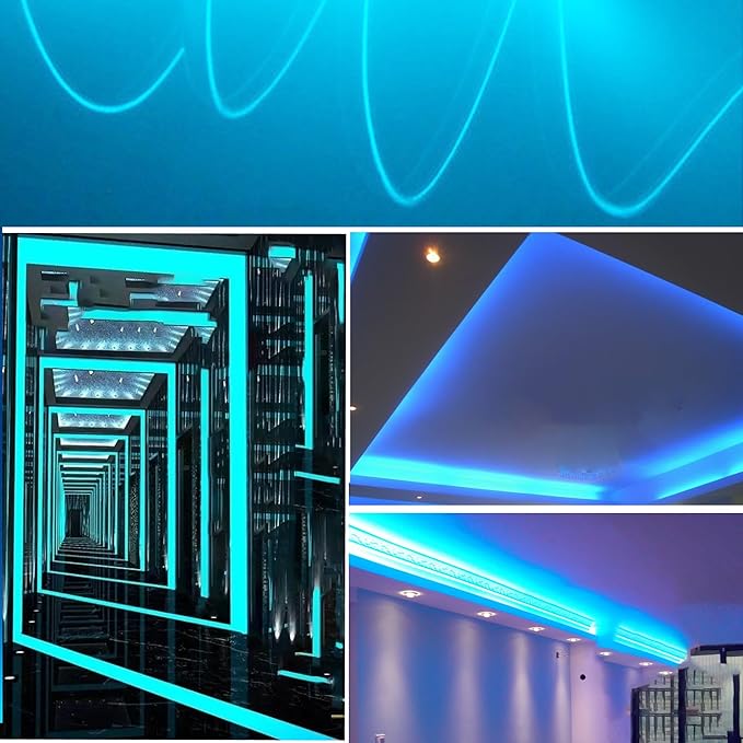 5V USB COB LED Strip Lights,6.56FT/2M,Ice Blue,320LEDs/M,8mm Width,Not Waterproof IP20,1M USB Cable,Flexible LED Tape Light for DIY Home Indoor Decoration