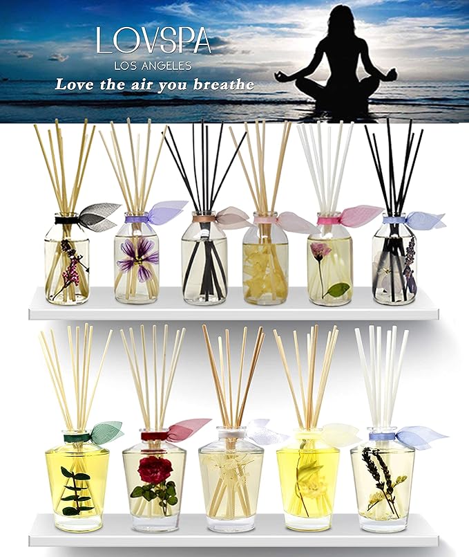LOVSPA Calm Spanish Lavender Diffuser Oil - Luxury Essential Oils for Diffuser Refill & Air Freshener Room Spray - Long-Lasting & Natural Home Fragrance, Scented Oil for Diffusers, USA Made, 4oz