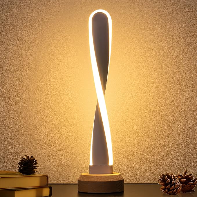 Modern Wooden RGB Table Lamp with 7 Color-Changing Lights, Natural Beech Bedside Lamp for Bedroom, Living Room, Game Room, Creative Home Decor & Unique Gift Idea