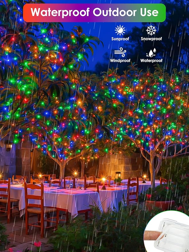 RGB Color Changing 33Ft 100LED Easter Fairy Lights Battery Operated, Waterproof String Lights USB Powered with Timer for Indoor & Outdoor, 18 Colors & Multicolor for Bedroom Christmas Easter Decor