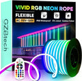 GZBtech RGB LED Neon Rope Lights 66FT/20M, AC 110-120V Waterproof Color Changing LED Rope with Remote Control, Dimmable Multi Color Strip Lighting for Indoor Outdoor Commercial Use, ETL Listed