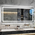 Antok 60"x 36" LED Bathroom Mirror with Lights, Anti-Fog, Dimmable, Lighted Vanity Mirror with Tempered Glass, Memory Function, 3 Light Modes, Safe Use, Horizontal, Vertical, Wall Mount