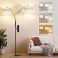 27W Floor Lamps for Living Room - Super Bright Dimmable Tree Floor Lamp, Modern Standing Lamp with Remote Control & Knob Switch, 3 Lights Tall Lamp for Living Room Corner, Bedroom, Office