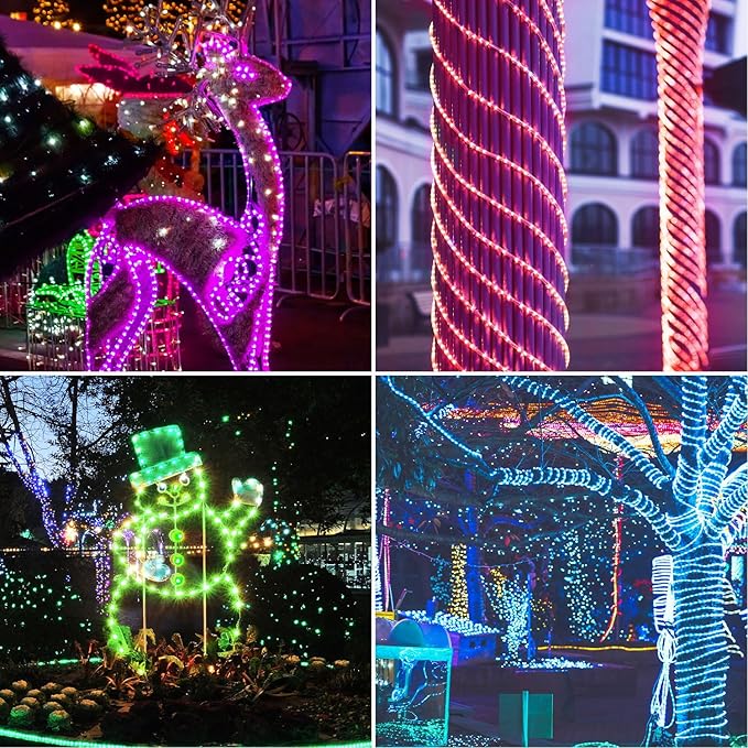 150 FT Waterproof Led Strip Lights for Outdoor Indoor, Cool White, Warm White, Blue, 16 Multiple Color Changing Led Light with Remote Control (150 feet)
