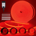 OMIKA Red 33FT COB LED Strip Lights Outdoor Waterproof, 3200 LED Plug in Strip Light PVC Casing Tape Light Flexible with Self-Adhesive Timer Dimmable for House Garden Camping DIY
