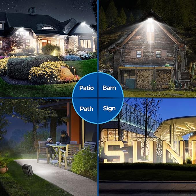 CINOTON 100W LED Flood Lights Outdoor, 15000LM IP65 Waterproof Security Wall Pack Lighting Fixture with 180° Knuckle for Court Porch Patio Garage 5000K Daylight AC100-277V 1 Pack