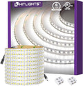 HitLights White LED Strip Lights 5000K, 16.4ft Premium High Density 24V Tape Light, 600 LEDs, 426 LM/FT, CRI 90+, IP30, Lighting for Kitchen, Under Cabinets, UL Listed (Power Source Not Included)