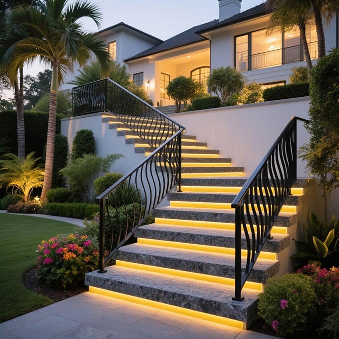 DELight AC 110-120V Waterproof IP65 Cozy 2700K Warm White Extension 10ft Railing Neon Rope Lights with Remote Control Dimmable Cuttable Flexible LED Strip Lights Outdoor Patio Retro Vibe DEL-D10W